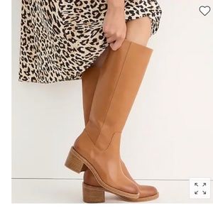 J. Crew Tall Knee-high stacked-heel boots in leather